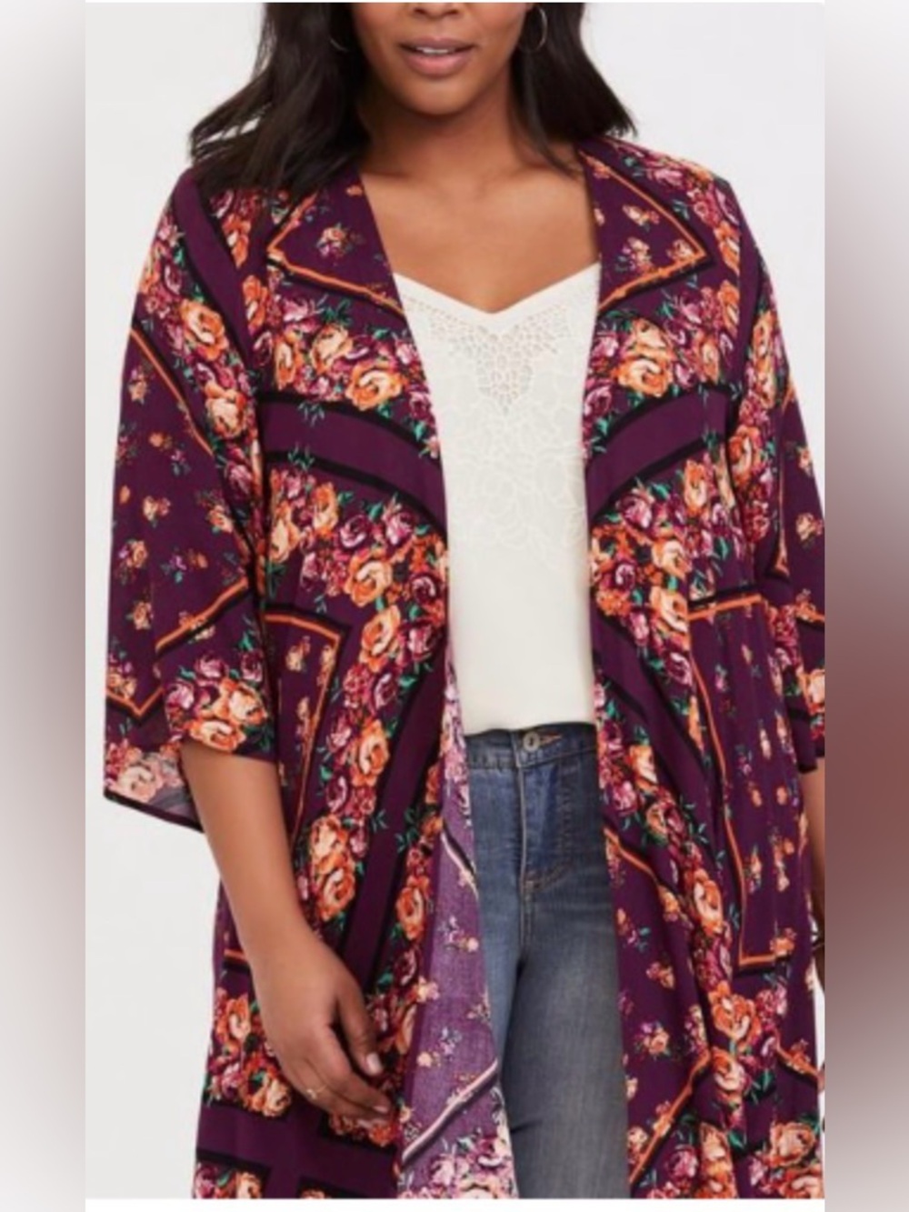 Torrid Kimono Cardigan Boho Floral